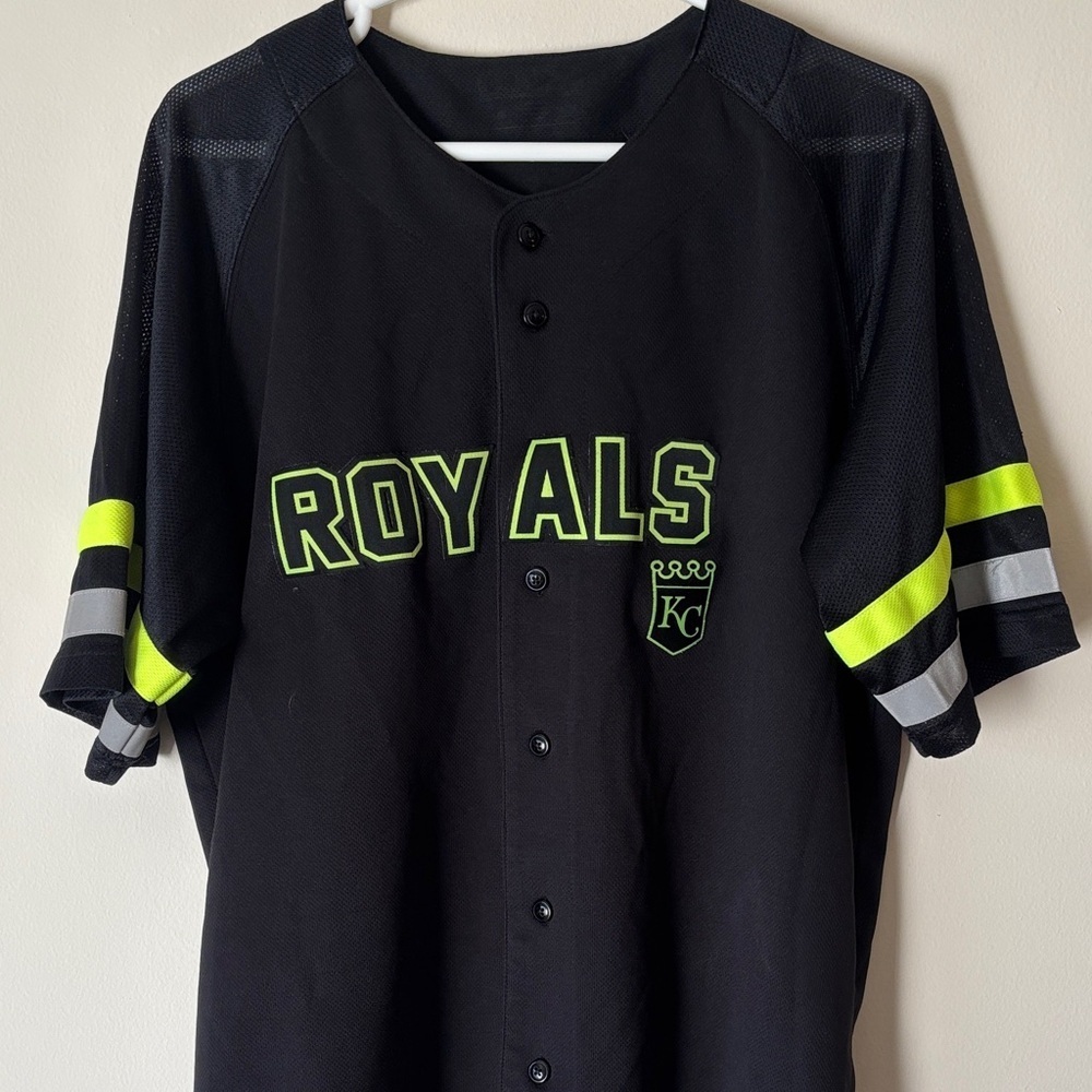 Kansas City Royals Black & Neon Green Baseball Jersey